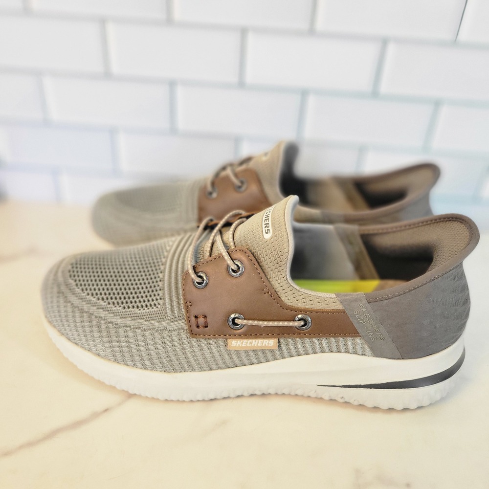 Skechers Slip Ins Delson 3.0 Roth Mens Size 9 W US Taupe Gray Shoes 210606W